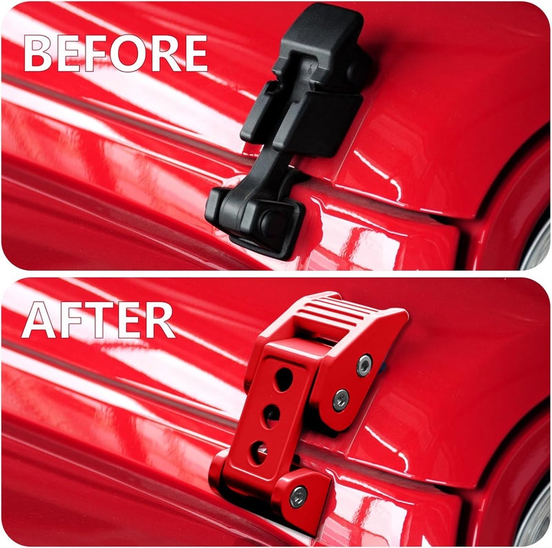 Brangstak Stainless Steel Latch Hood Capture Kit for 2007-2018 Jeep Wrangler JK JKU and 2018-2022 Jeep Wrangler JLJLU Gladiator 2-Door and 4-Door (red) - Image 4